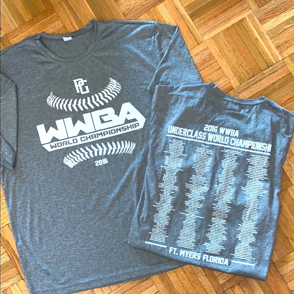 2 Men’s Dri-Fit Tops WWBA World Championship Tops - Size Large